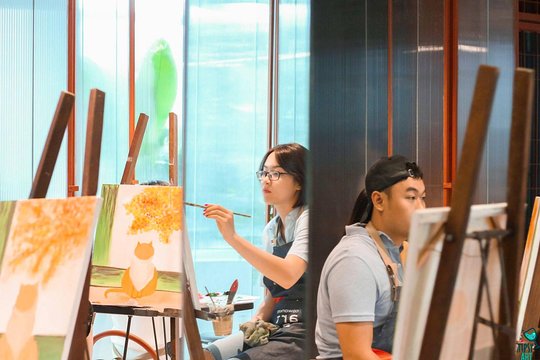 Tipsy Painting Workshop at a Beautiful Art Space